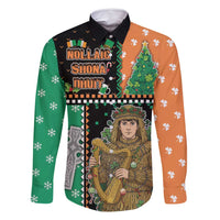 Ireland Christmas Family Matching Summer Maxi Dress and Hawaiian Shirt Wren Boy With Shamrock Xmas Tree - Wonder Print Shop