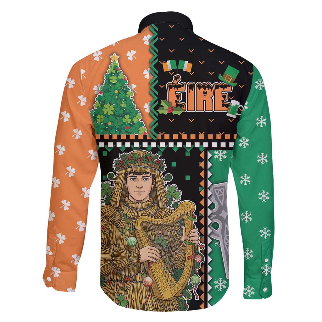 Ireland Christmas Family Matching Summer Maxi Dress and Hawaiian Shirt Wren Boy With Shamrock Xmas Tree - Wonder Print Shop