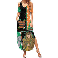 Ireland Christmas Family Matching Summer Maxi Dress and Hawaiian Shirt Wren Boy With Shamrock Xmas Tree - Wonder Print Shop