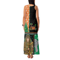 Ireland Christmas Family Matching Tank Maxi Dress and Hawaiian Shirt Wren Boy With Shamrock Xmas Tree - Wonder Print Shop
