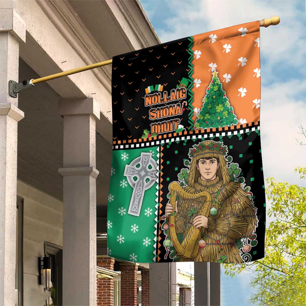 Ireland Christmas Garden Flag Wren Boy With Shamrock Xmas Tree - Wonder Print Shop