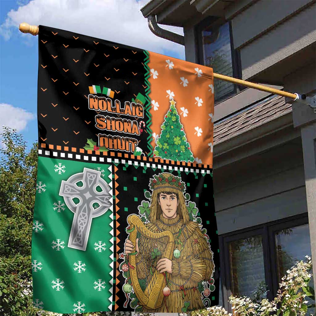 Ireland Christmas Garden Flag Wren Boy With Shamrock Xmas Tree - Wonder Print Shop