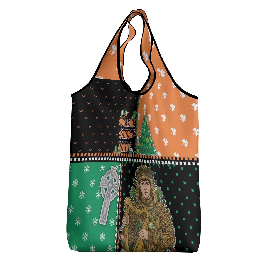 Ireland Christmas Grocery Bag Wren Boy With Shamrock Xmas Tree - Wonder Print Shop