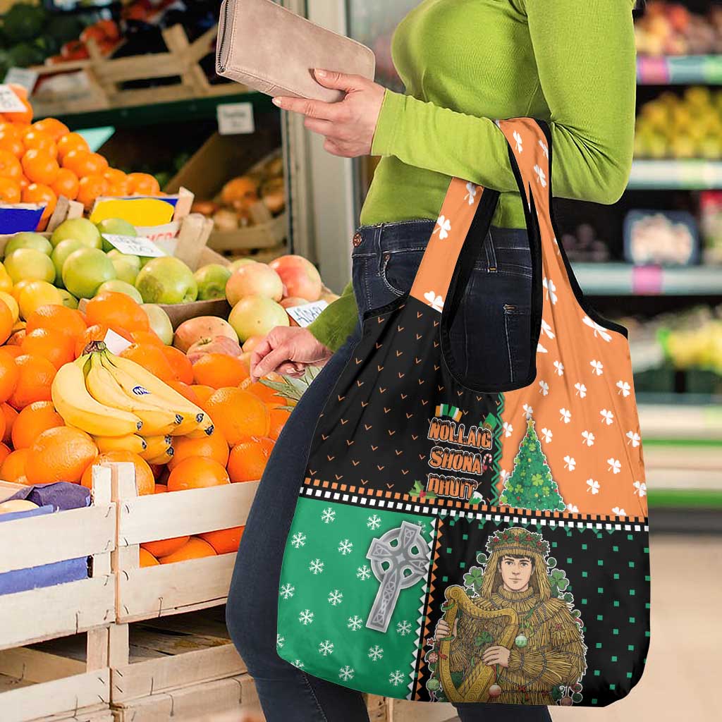Ireland Christmas Grocery Bag Wren Boy With Shamrock Xmas Tree - Wonder Print Shop