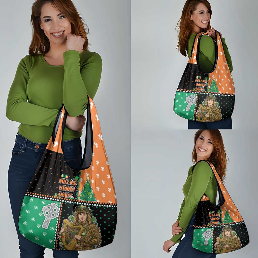 Ireland Christmas Grocery Bag Wren Boy With Shamrock Xmas Tree - Wonder Print Shop