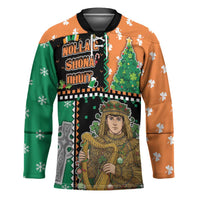 Ireland Christmas Hockey Jersey Wren Boy With Shamrock Xmas Tree - Wonder Print Shop