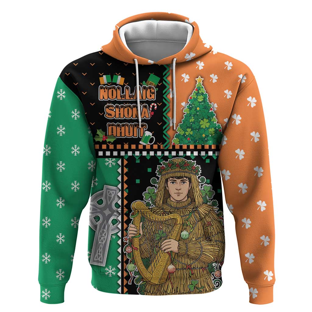 Ireland Christmas Hoodie Wren Boy With Shamrock Xmas Tree - Wonder Print Shop