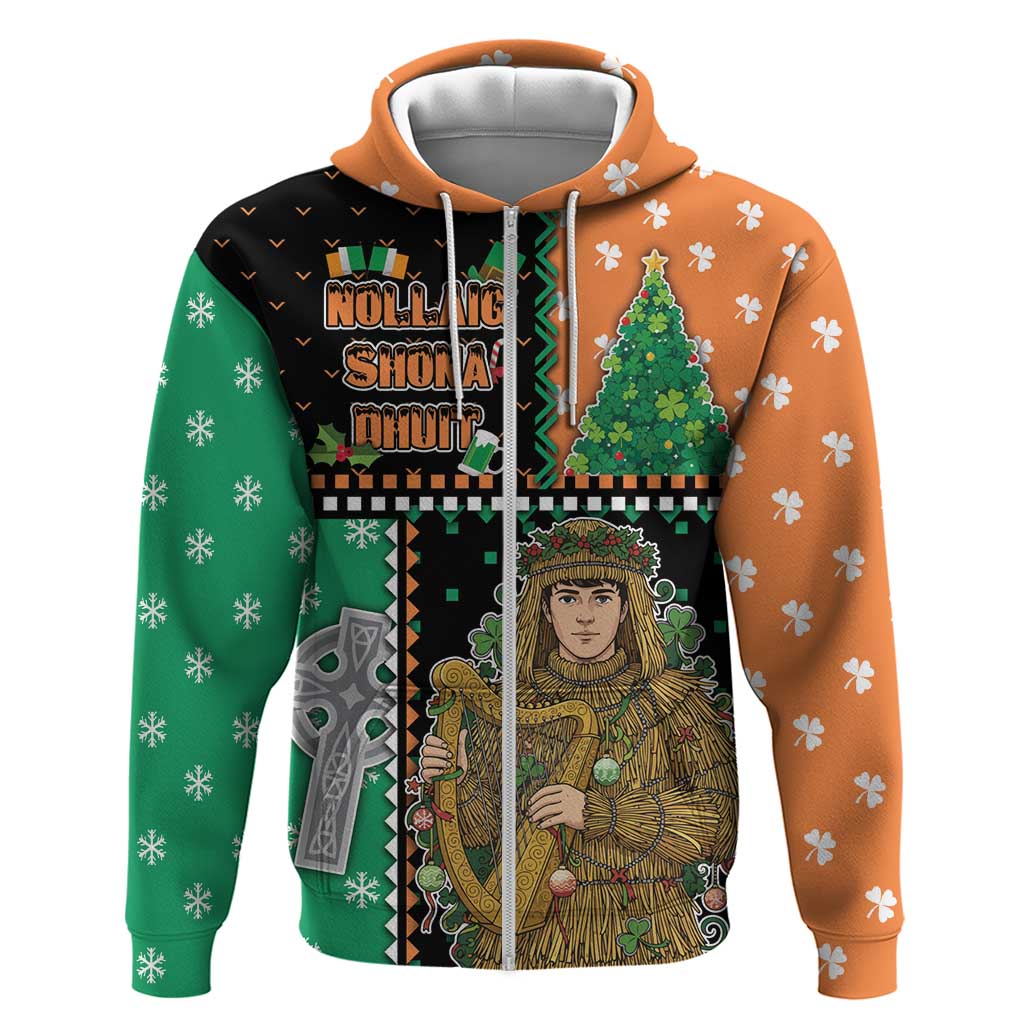 Ireland Christmas Hoodie Wren Boy With Shamrock Xmas Tree - Wonder Print Shop