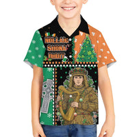 Ireland Christmas Kid Hawaiian Shirt Wren Boy With Shamrock Xmas Tree - Wonder Print Shop
