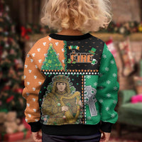 Ireland Christmas Kid Ugly Christmas Sweater Wren Boy With Shamrock Xmas Tree - Wonder Print Shop