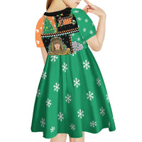Ireland Christmas Kid Short Sleeve Dress Wren Boy With Shamrock Xmas Tree - Wonder Print Shop