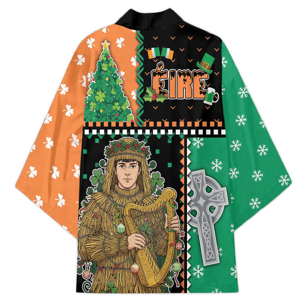 Ireland Christmas Kimono Wren Boy With Shamrock Xmas Tree - Wonder Print Shop