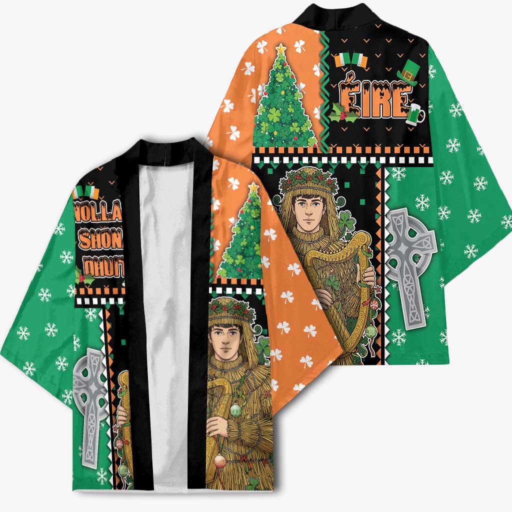 Ireland Christmas Kimono Wren Boy With Shamrock Xmas Tree - Wonder Print Shop