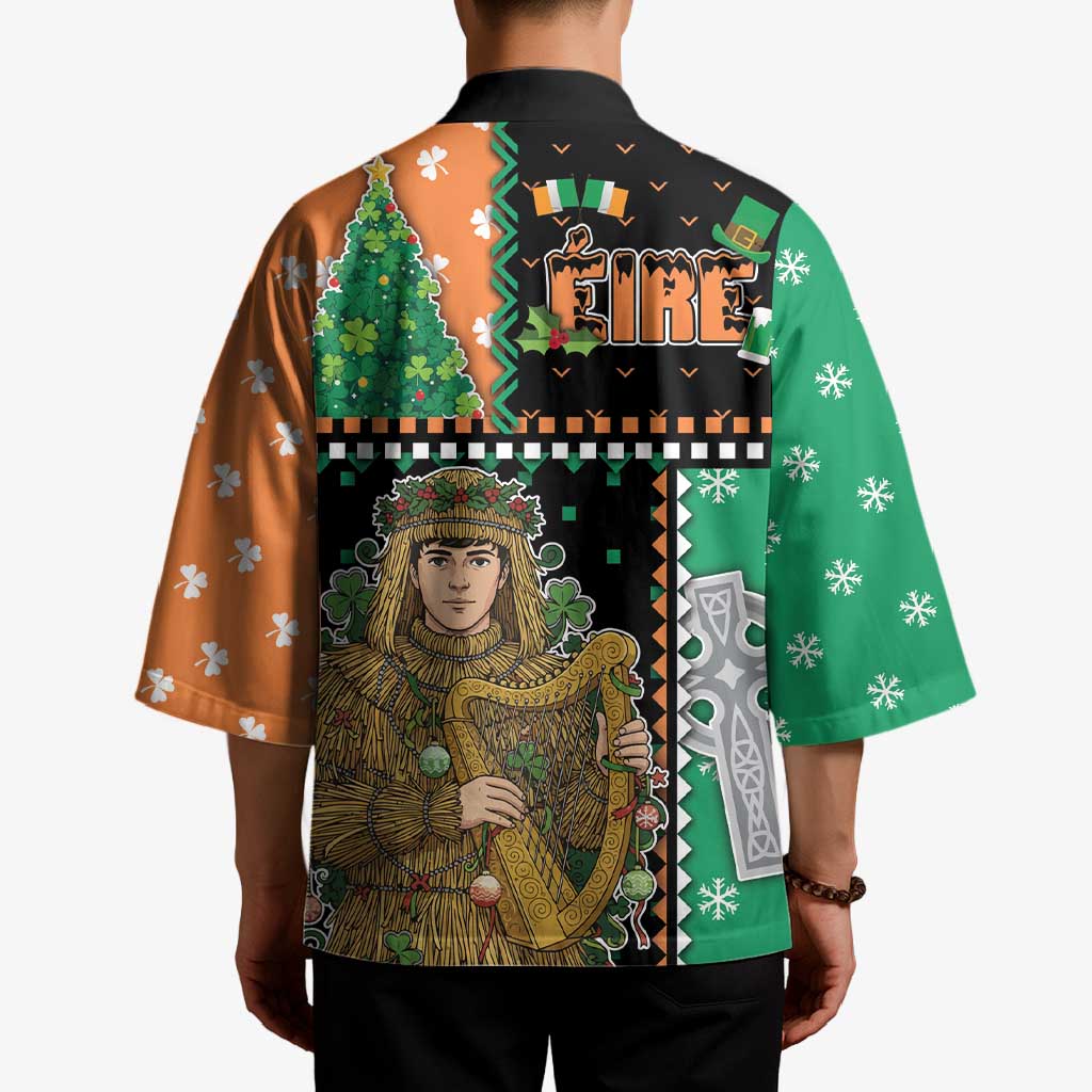 Ireland Christmas Kimono Wren Boy With Shamrock Xmas Tree - Wonder Print Shop