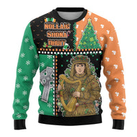 Ireland Christmas Ugly Christmas Sweater Wren Boy With Shamrock Xmas Tree - Wonder Print Shop