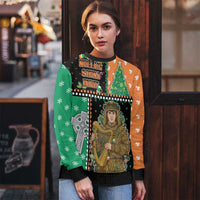 Ireland Christmas Ugly Christmas Sweater Wren Boy With Shamrock Xmas Tree - Wonder Print Shop