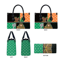 Ireland Christmas Leather Bag Wren Boy With Shamrock Xmas Tree - Wonder Print Shop