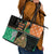 Ireland Christmas Leather Tote Bag Wren Boy With Shamrock Xmas Tree - Wonder Print Shop