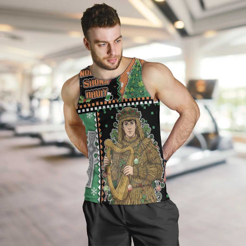 Ireland Christmas Men Tank Top Wren Boy With Shamrock Xmas Tree - Wonder Print Shop