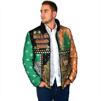 Ireland Christmas Padded Jacket Wren Boy With Shamrock Xmas Tree - Wonder Print Shop