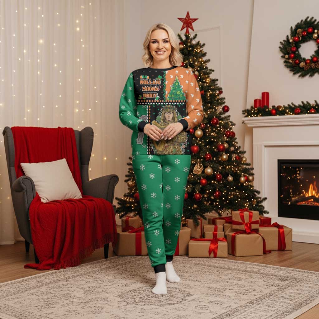 Ireland Christmas Pajama Set Wren Boy With Shamrock Xmas Tree - Wonder Print Shop