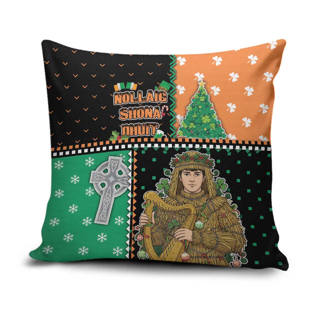 Ireland Christmas Pillow Cover Wren Boy With Shamrock Xmas Tree - Wonder Print Shop