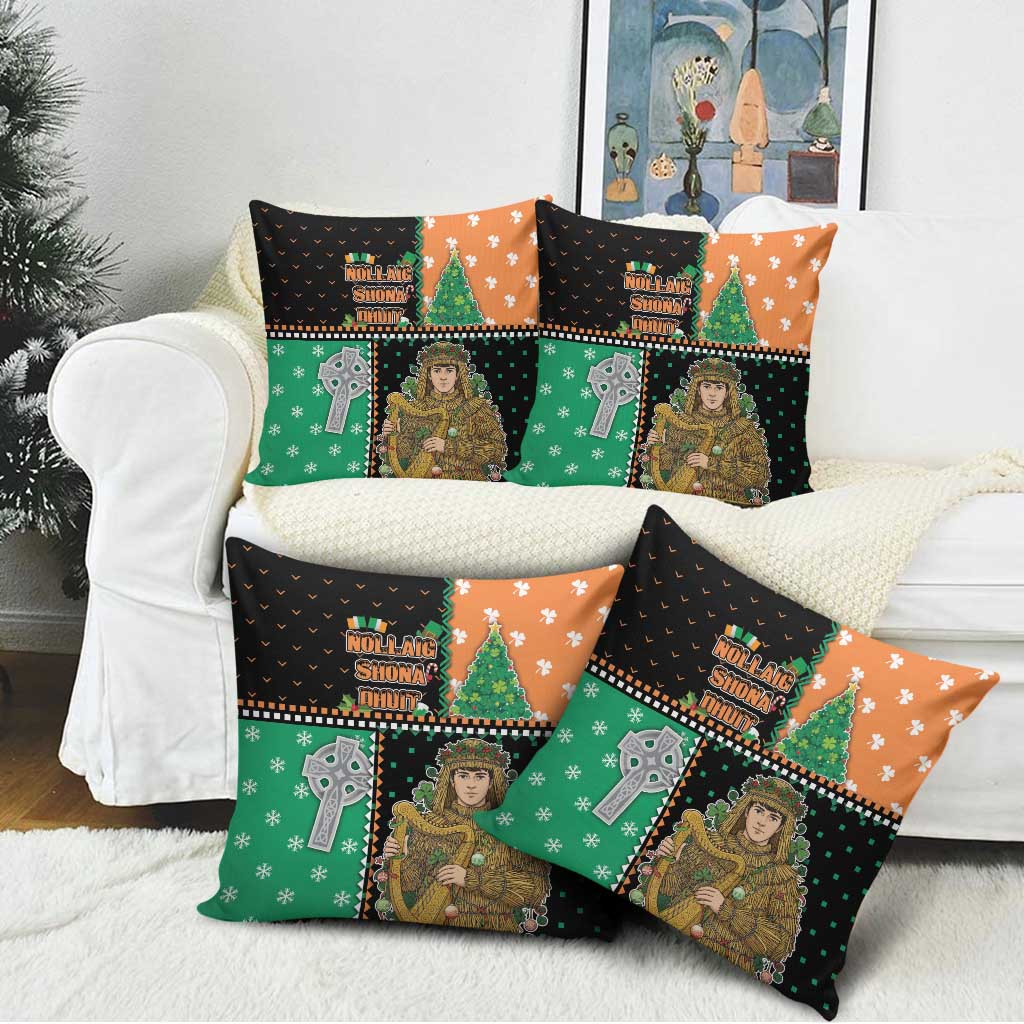 Ireland Christmas Pillow Cover Wren Boy With Shamrock Xmas Tree - Wonder Print Shop