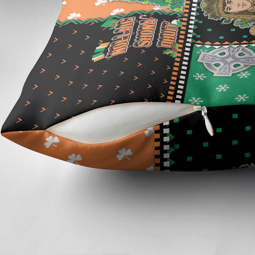 Ireland Christmas Pillow Cover Wren Boy With Shamrock Xmas Tree - Wonder Print Shop