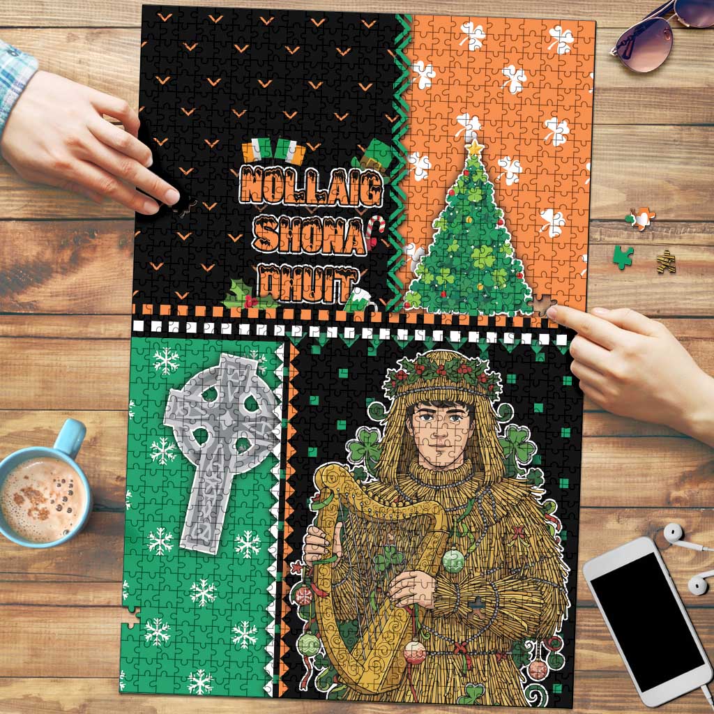 Ireland Christmas Puzzle Wren Boy With Shamrock Xmas Tree - Wonder Print Shop