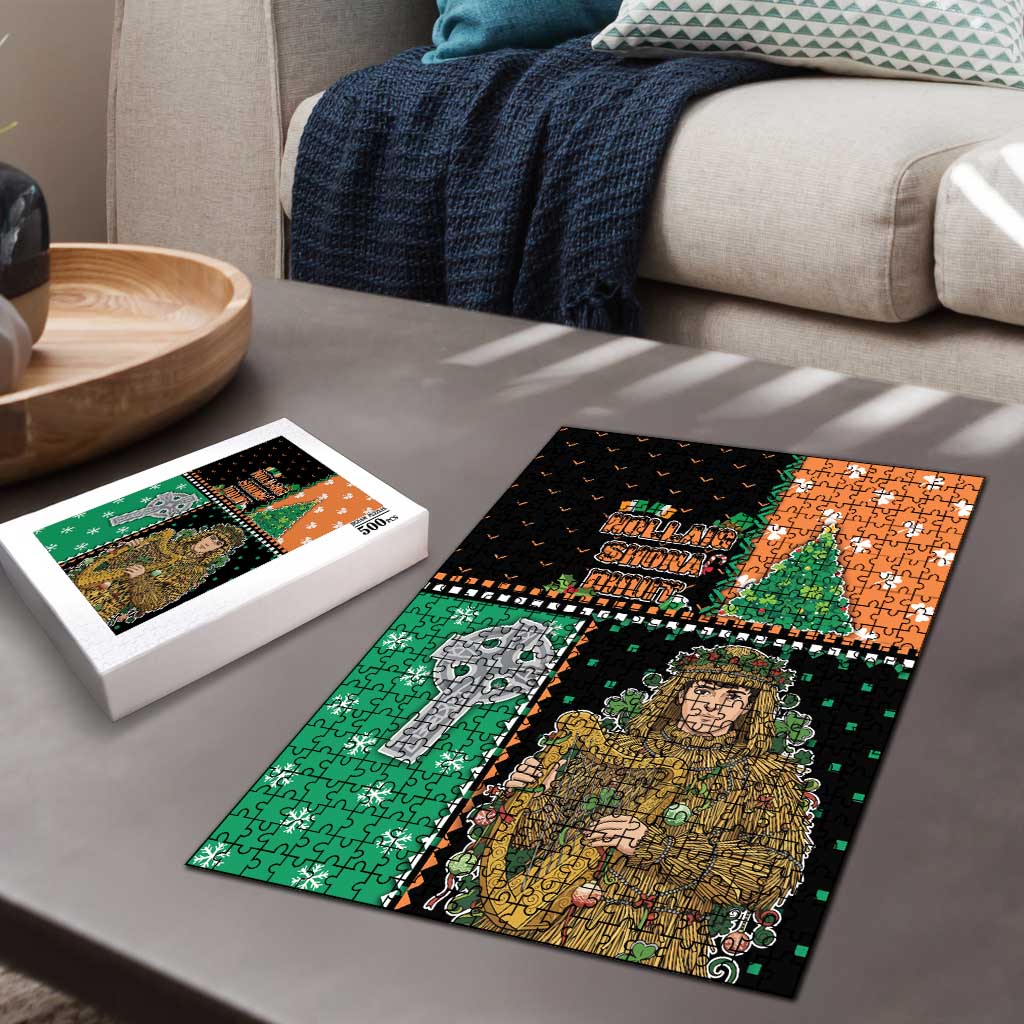 Ireland Christmas Puzzle Wren Boy With Shamrock Xmas Tree - Wonder Print Shop