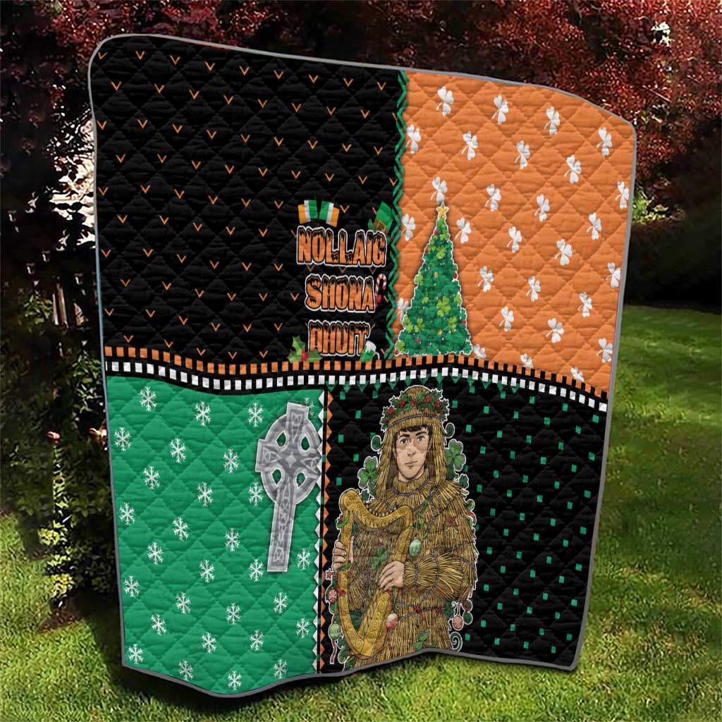 Ireland Christmas Quilt Wren Boy With Shamrock Xmas Tree - Wonder Print Shop