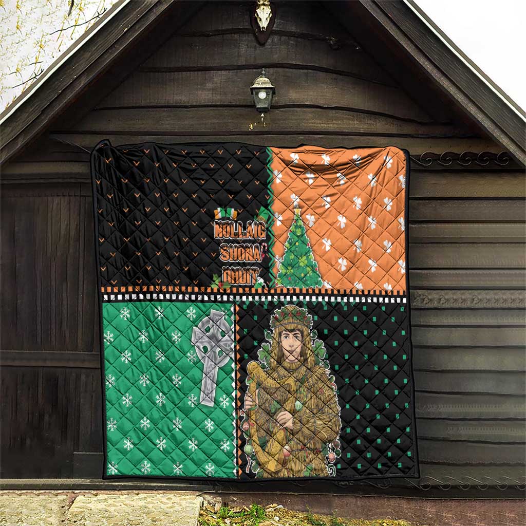 Ireland Christmas Quilt Wren Boy With Shamrock Xmas Tree - Wonder Print Shop