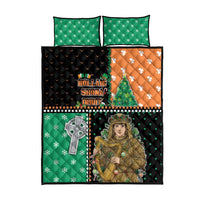 Ireland Christmas Quilt Bed Set Wren Boy With Shamrock Xmas Tree - Wonder Print Shop