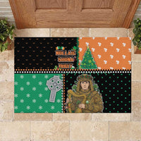 Ireland Christmas Rubber Doormat Wren Boy With Shamrock Xmas Tree - Wonder Print Shop