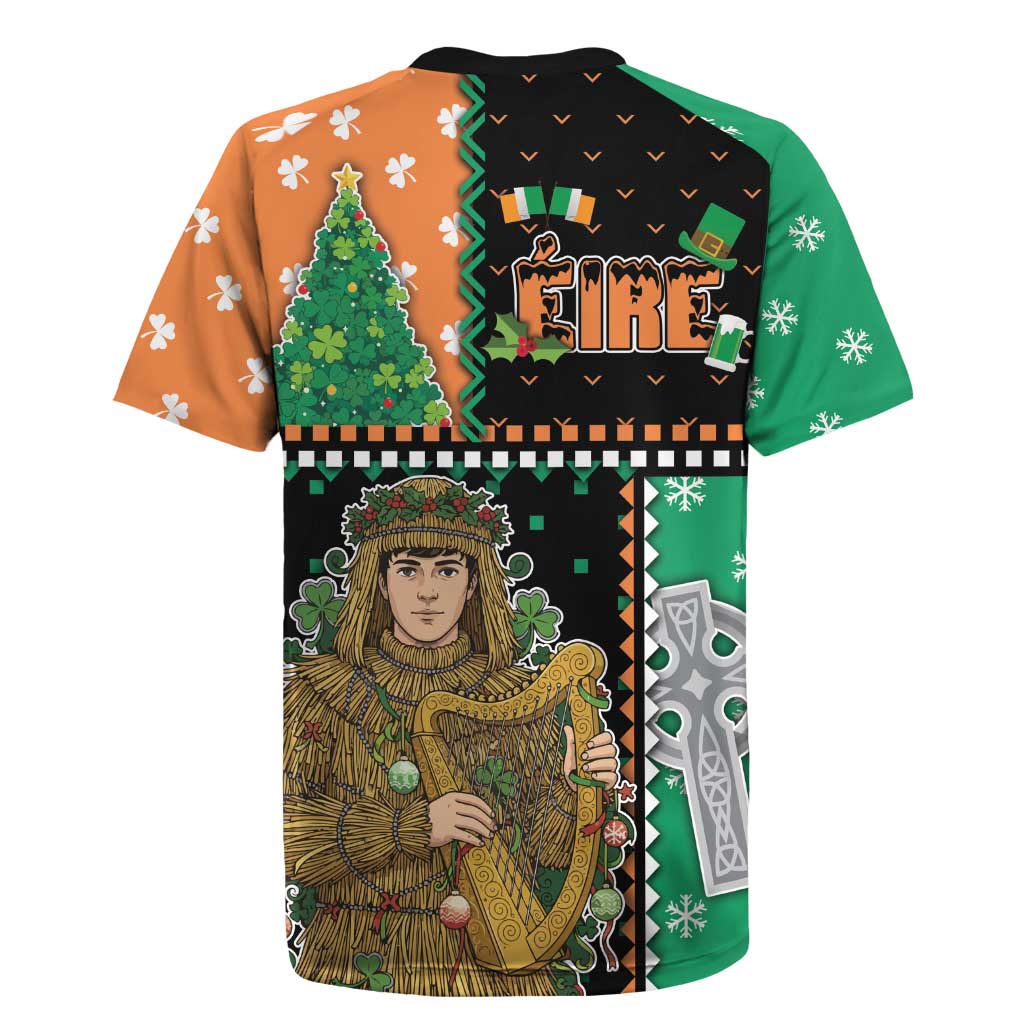 Ireland Christmas Rugby Jersey Wren Boy With Shamrock Xmas Tree - Wonder Print Shop