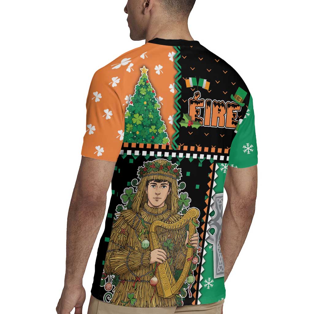 Ireland Christmas Rugby Jersey Wren Boy With Shamrock Xmas Tree - Wonder Print Shop