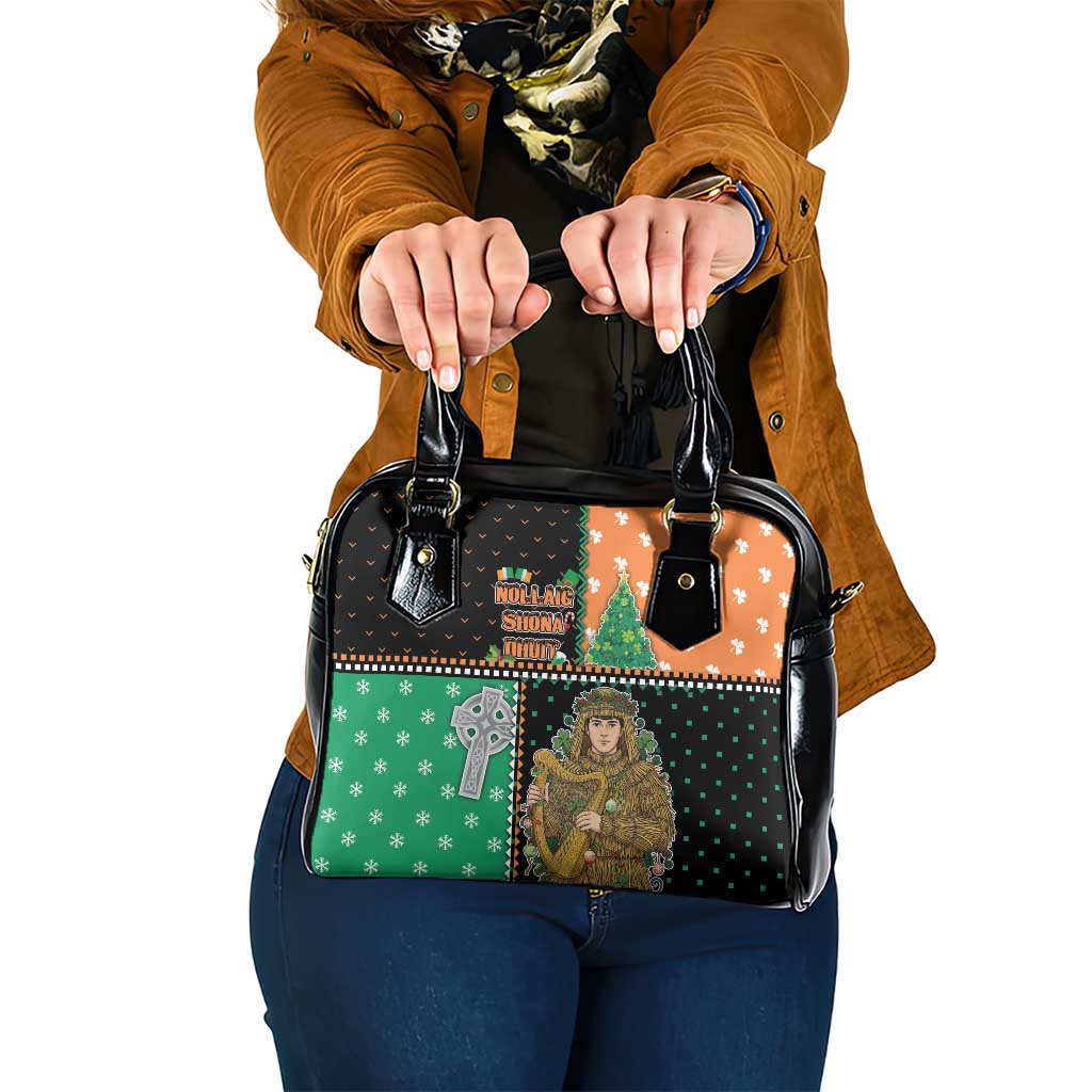 Ireland Christmas Shoulder Handbag Wren Boy With Shamrock Xmas Tree - Wonder Print Shop