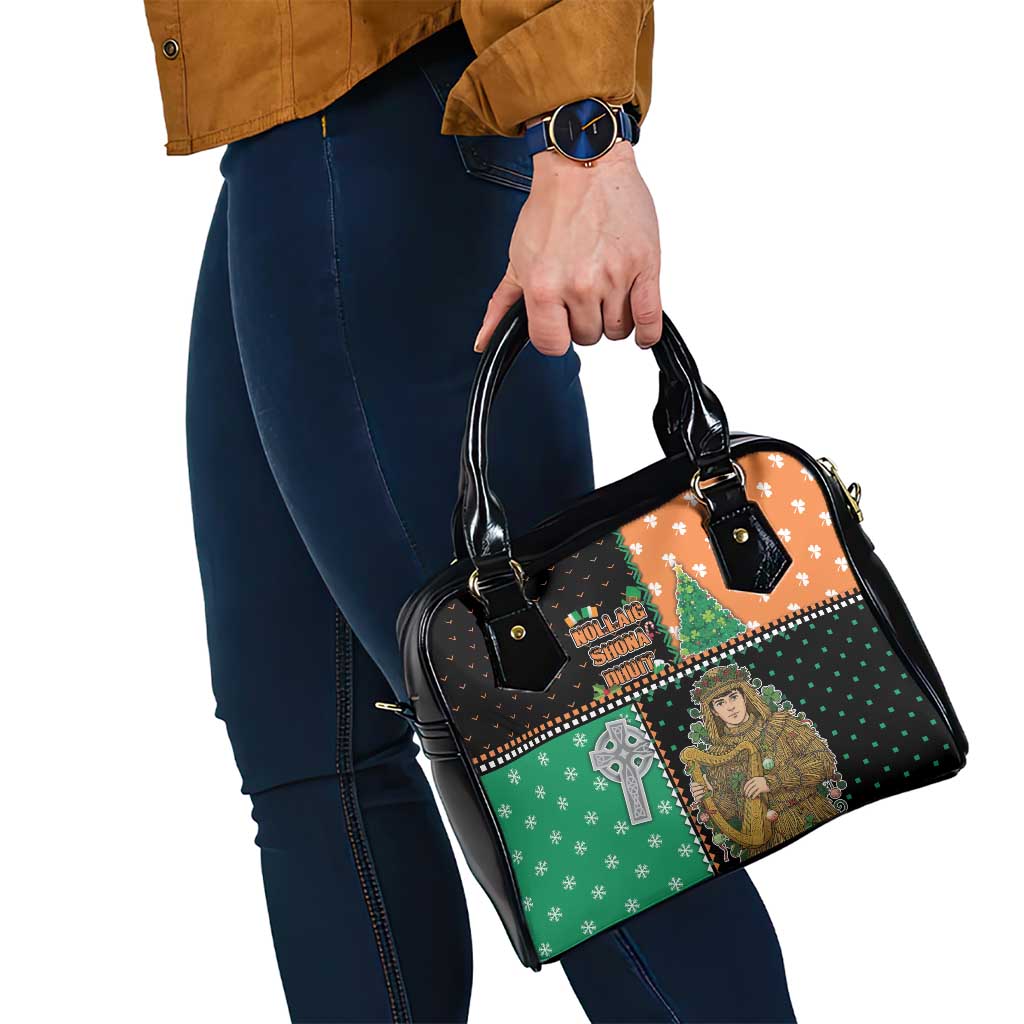 Ireland Christmas Shoulder Handbag Wren Boy With Shamrock Xmas Tree - Wonder Print Shop