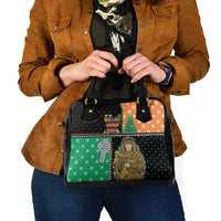 Ireland Christmas Shoulder Handbag Wren Boy With Shamrock Xmas Tree - Wonder Print Shop