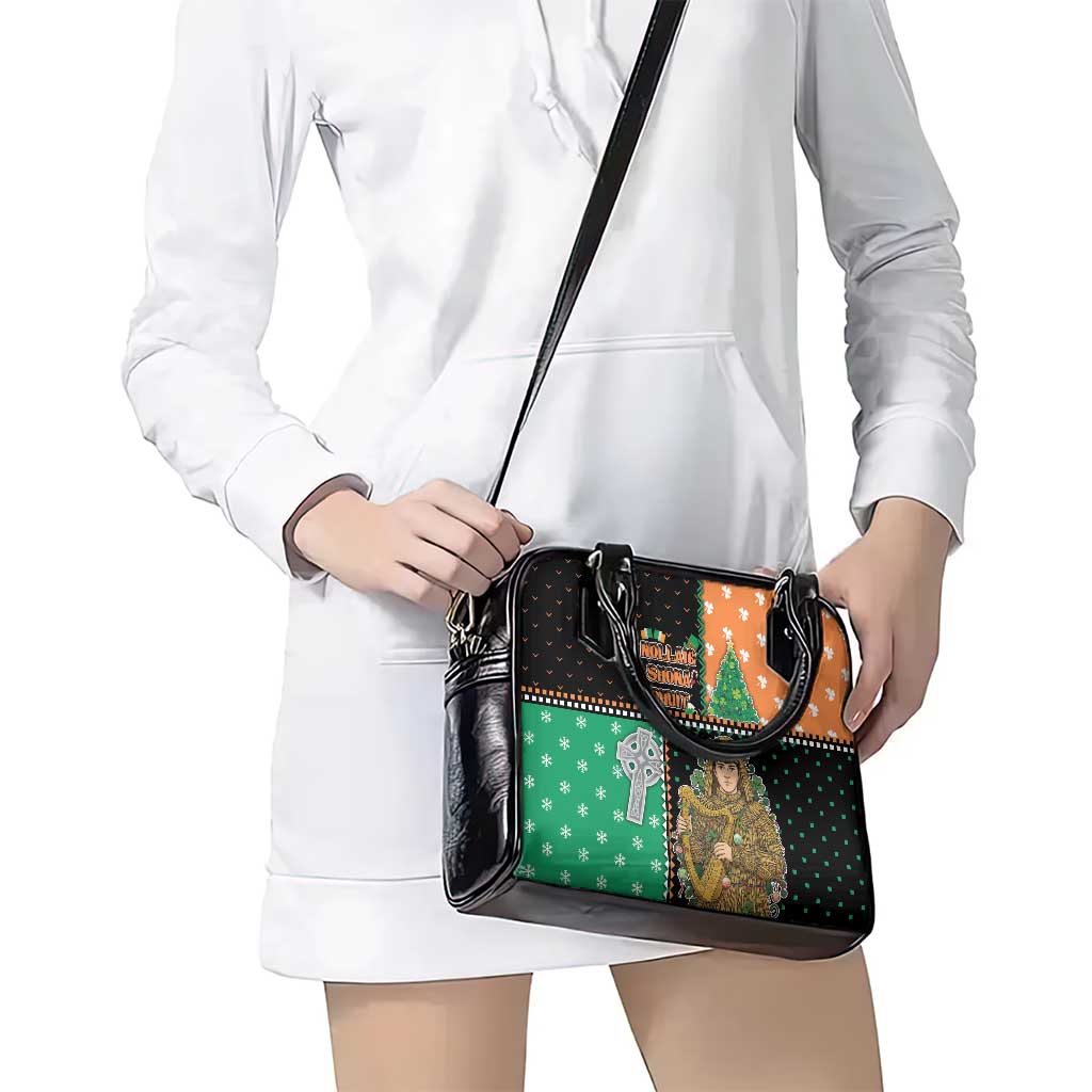 Ireland Christmas Shoulder Handbag Wren Boy With Shamrock Xmas Tree - Wonder Print Shop