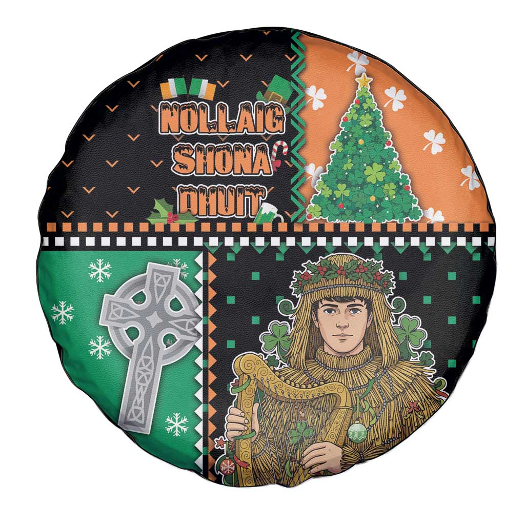 Ireland Christmas Spare Tire Cover Wren Boy With Shamrock Xmas Tree - Wonder Print Shop