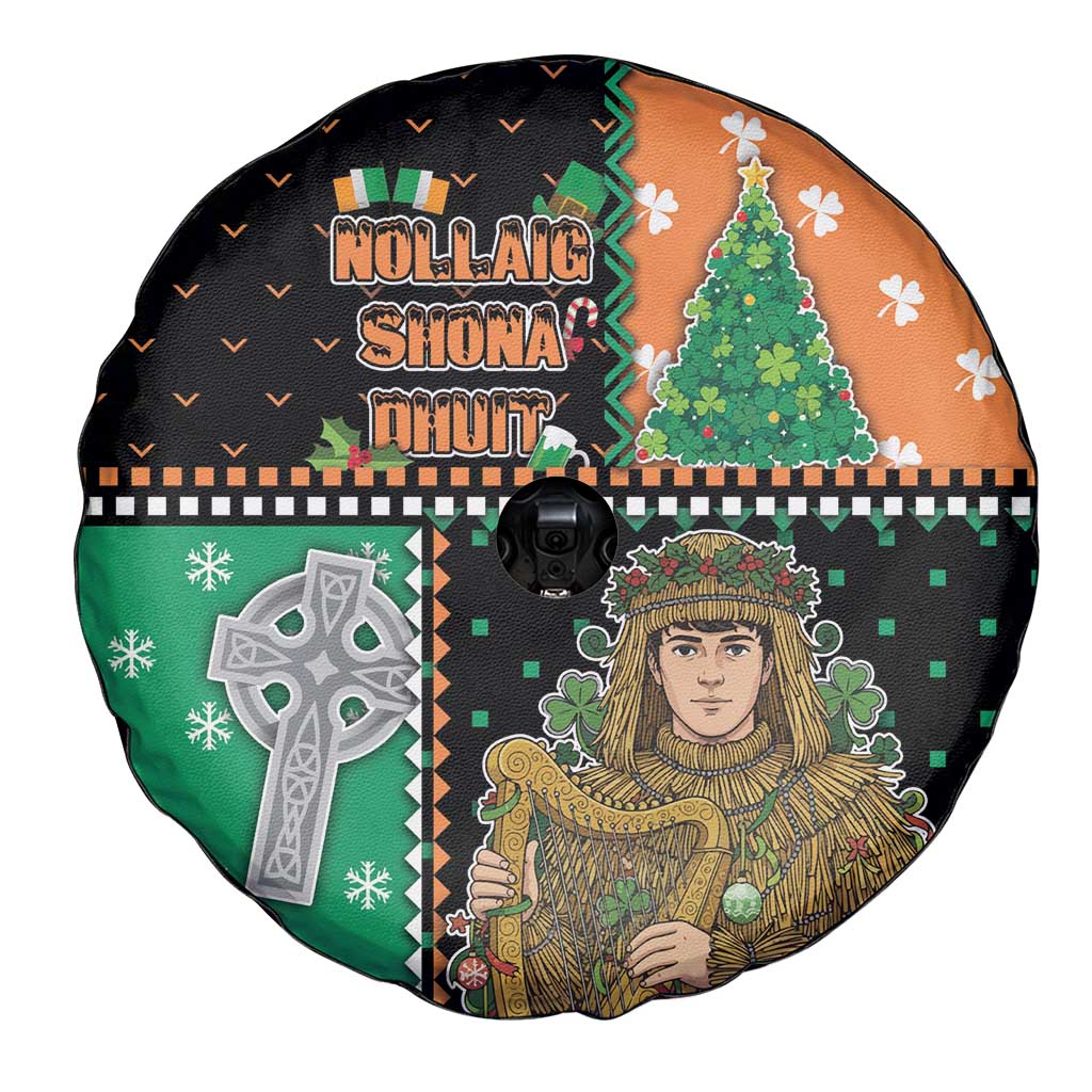 Ireland Christmas Spare Tire Cover Wren Boy With Shamrock Xmas Tree - Wonder Print Shop