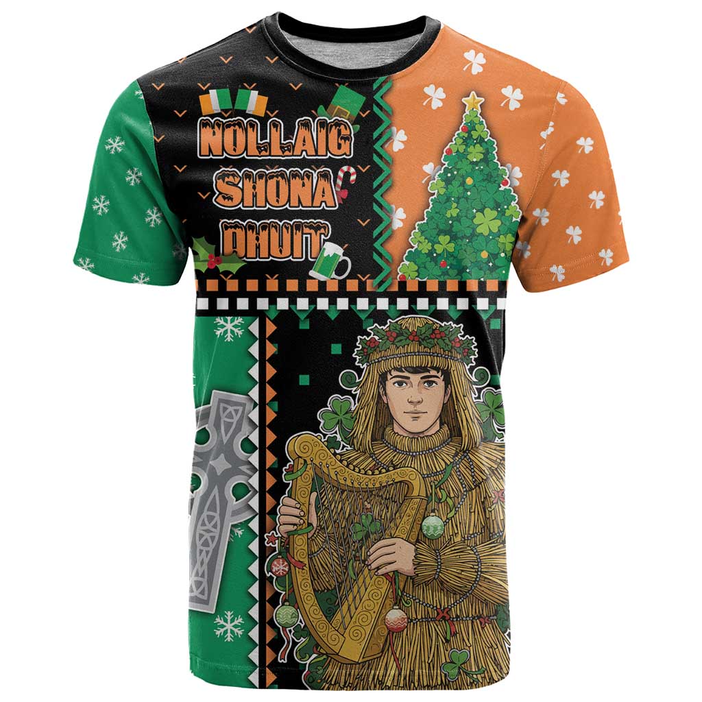 Ireland Christmas T Shirt Wren Boy With Shamrock Xmas Tree - Wonder Print Shop
