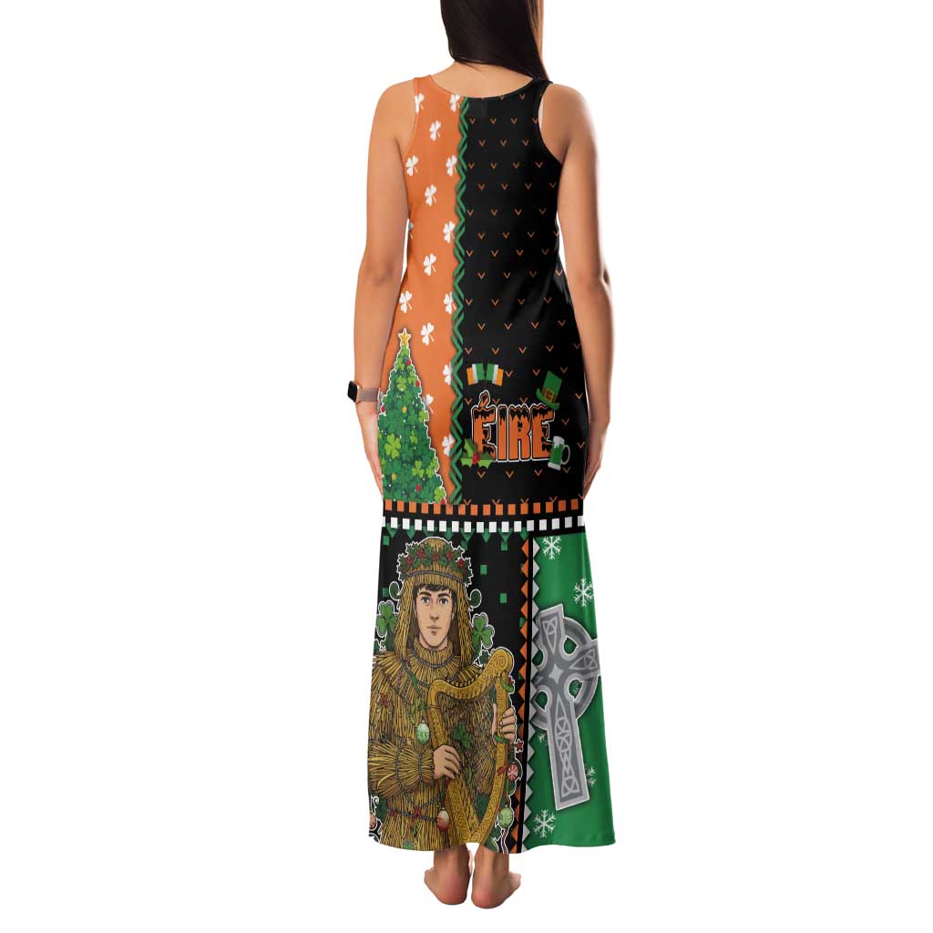 Ireland Christmas Tank Maxi Dress Wren Boy With Shamrock Xmas Tree - Wonder Print Shop