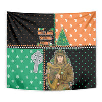 Ireland Christmas Tapestry Wren Boy With Shamrock Xmas Tree - Wonder Print Shop