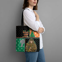 Ireland Christmas Tote Bag Wren Boy With Shamrock Xmas Tree - Wonder Print Shop