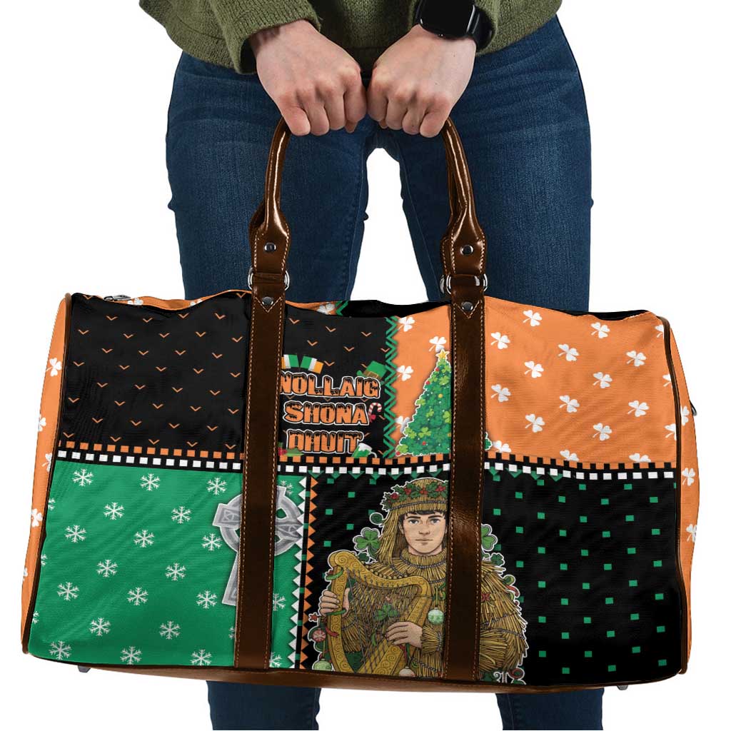 Ireland Christmas Travel Bag Wren Boy With Shamrock Xmas Tree - Wonder Print Shop