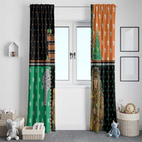 Ireland Christmas Window Curtain Wren Boy With Shamrock Xmas Tree - Wonder Print Shop