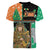 Ireland Christmas Women V-Neck T-Shirt Wren Boy With Shamrock Xmas Tree - Wonder Print Shop