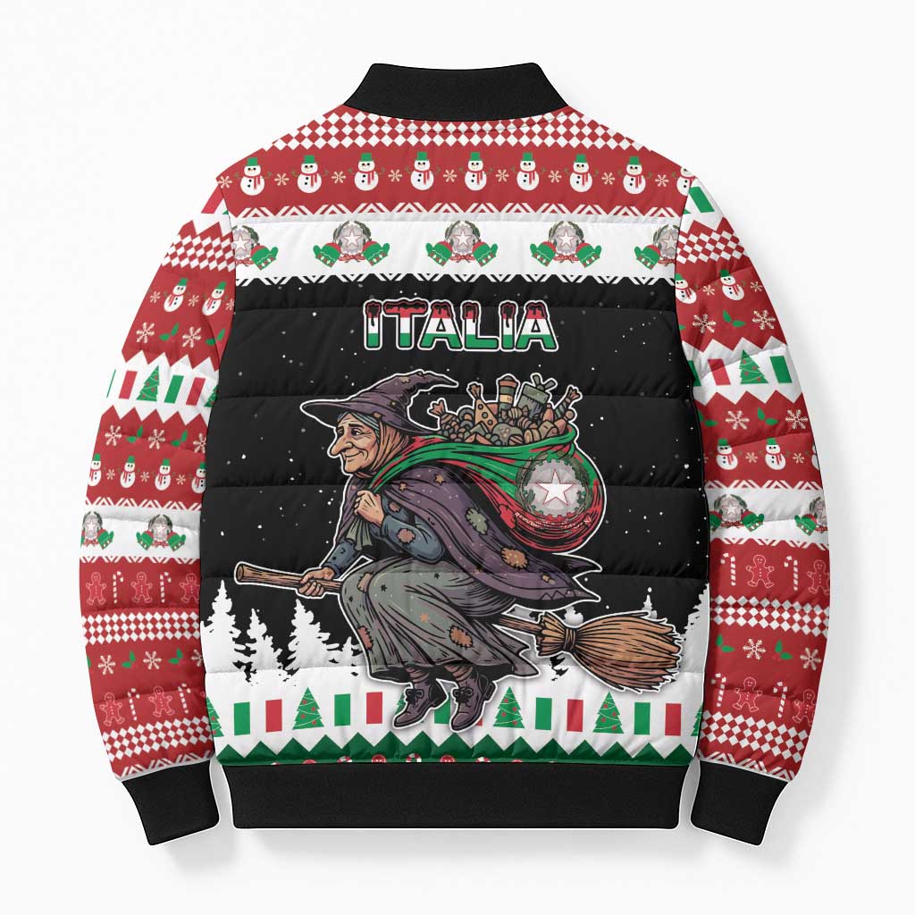 Italy Christmas Bomber Puffer Jacket La Befana Buon Natale - Wonder Print Shop